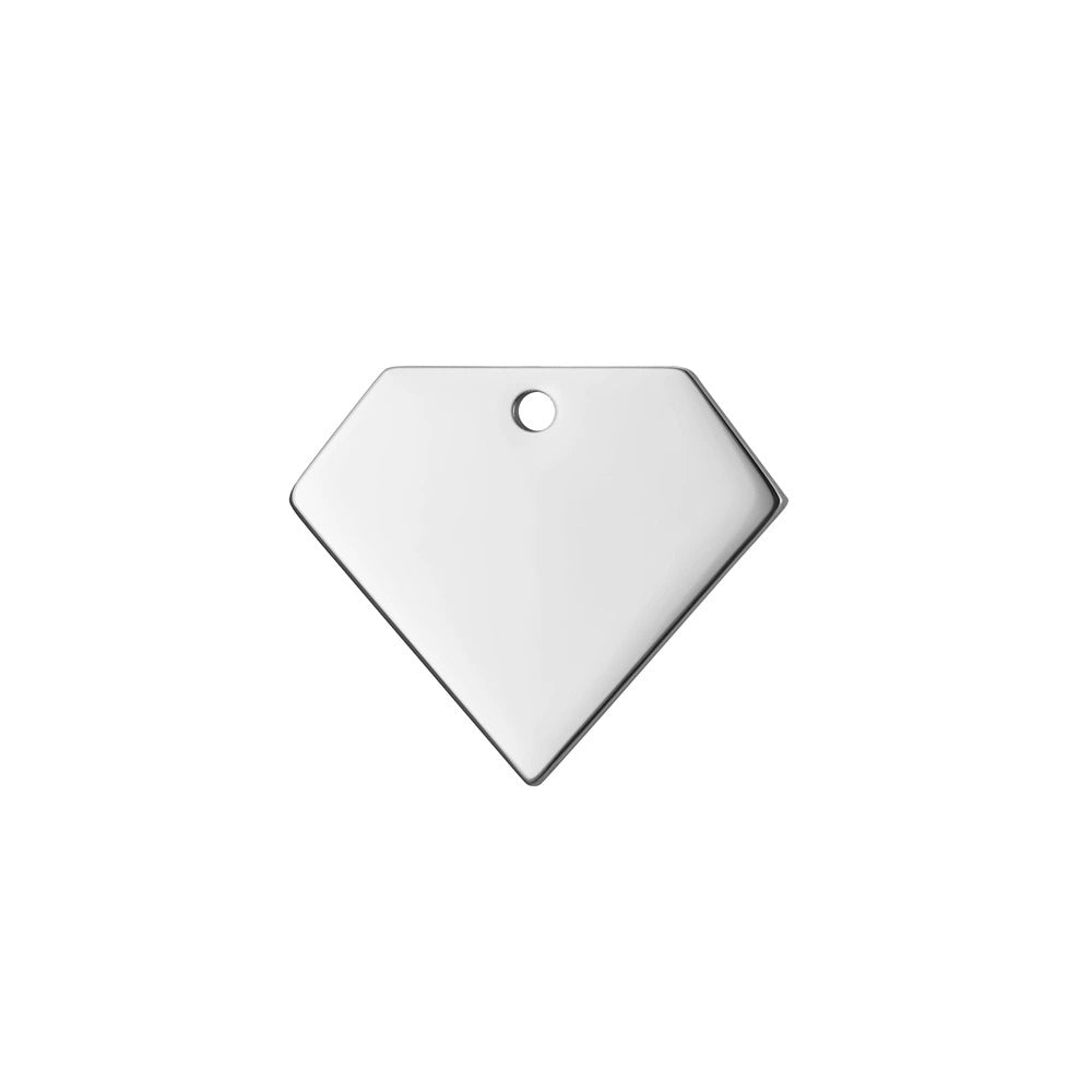 Stainless Steel Engravable Diamond Cat Dog Tags ( pk of 10 ) / KT0016