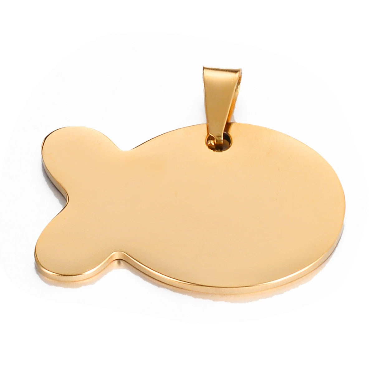 Stainless Steel Engravable Fish Shape Dog Tags ( pk of 10 ) / KT0049