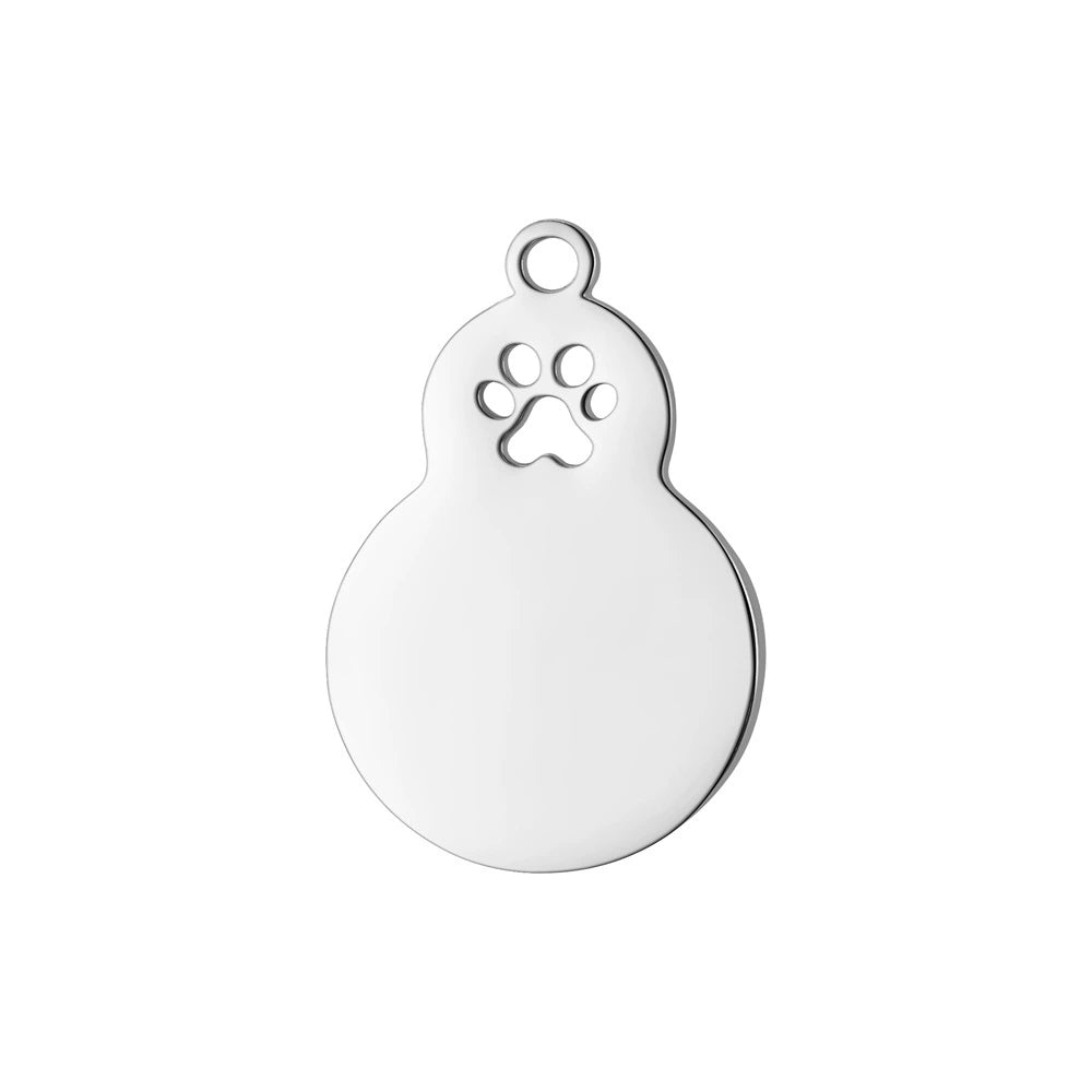 Stainless Steel Engravable Gourd Shape Cat Dog Tags ( pk of 10 ) / KT0046