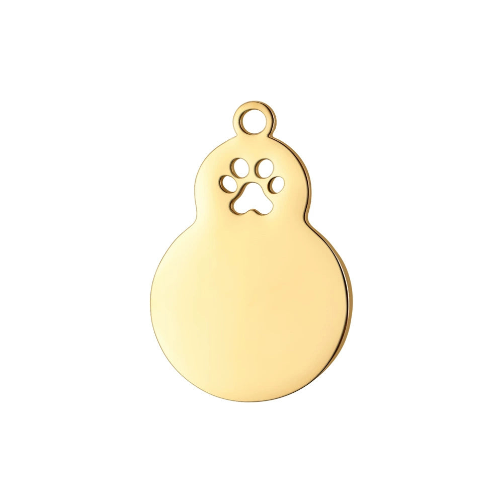 Stainless Steel Engravable Gourd Shape Cat Dog Tags ( pk of 10 ) / KT0046
