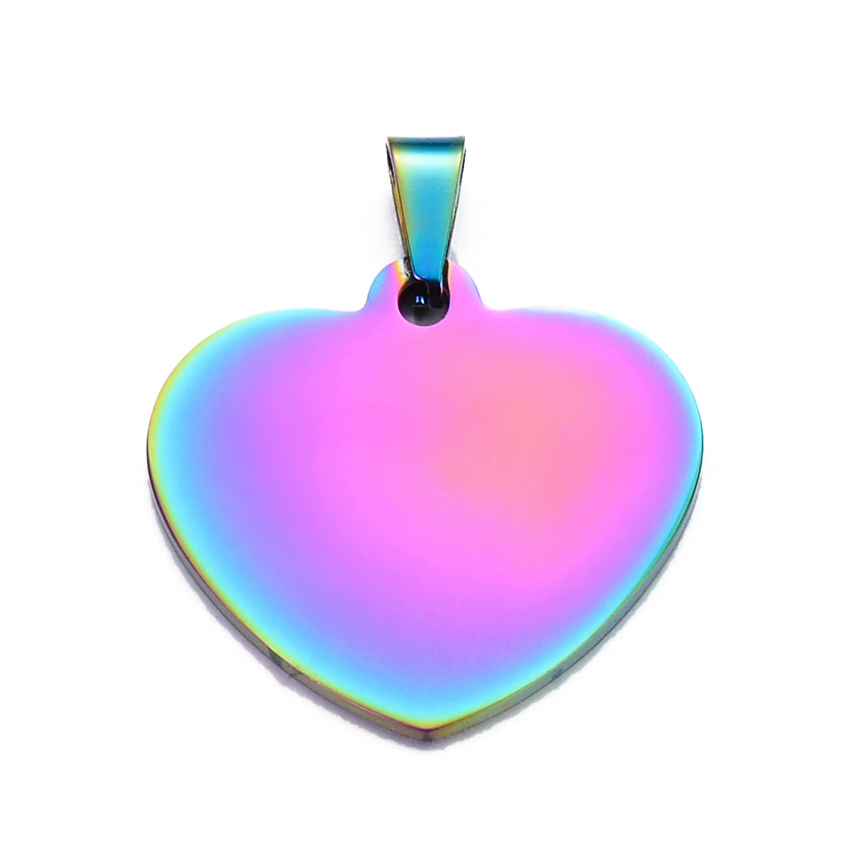 Stainless Steel Engravable Heart Cat Dog Tags ( pk of 10 ) / KT0025
