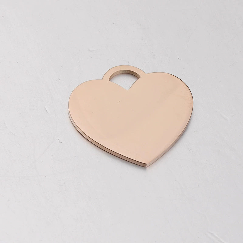 Stainless Steel Engravable Heart Cat Dog Tags ( pk of 10 ) / KT0026