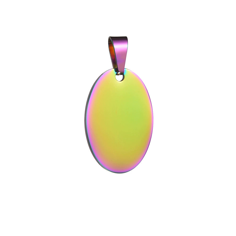 Stainless Steel Engravable Oval Cat Dog Tags ( pk of 10 ) / KT0021