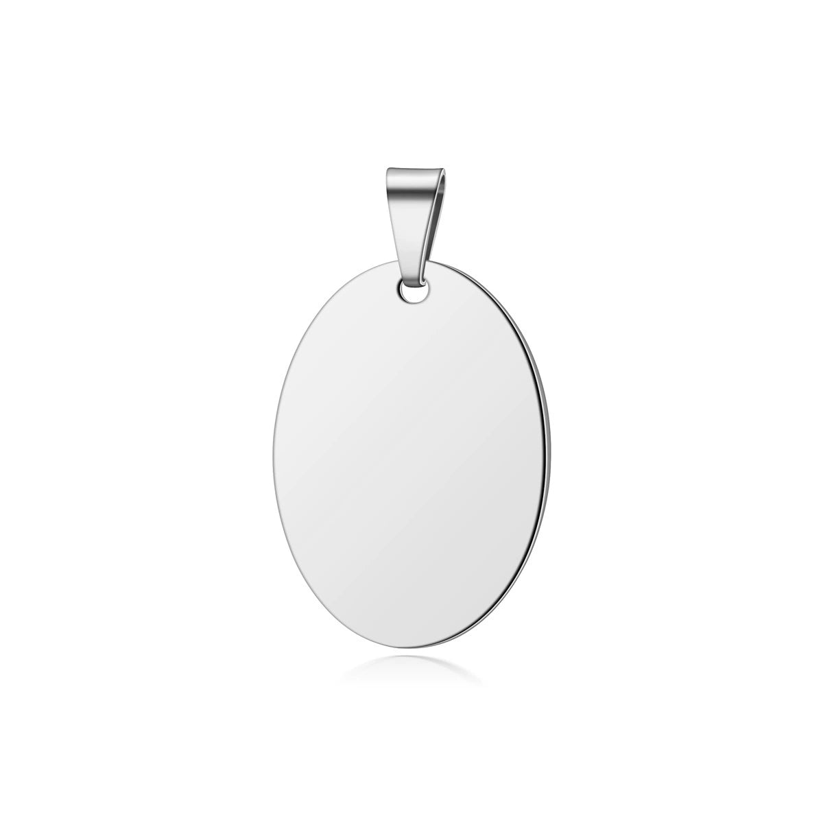 Stainless Steel Engravable Oval Cat Dog Tags ( pk of 10 ) / KT0021