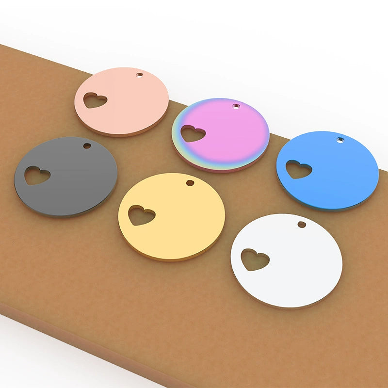 Stainless Steel Engravable Round Cat Dog Tags ( pk of 10 ) / KT0019
