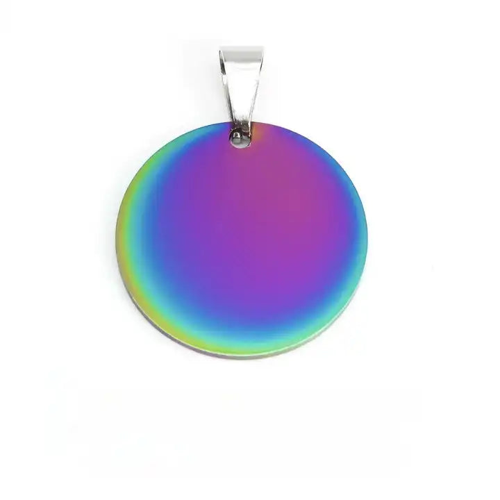 Stainless Steel Engravable Round Cat Dog Tags ( pk of 10 ) / KT0018