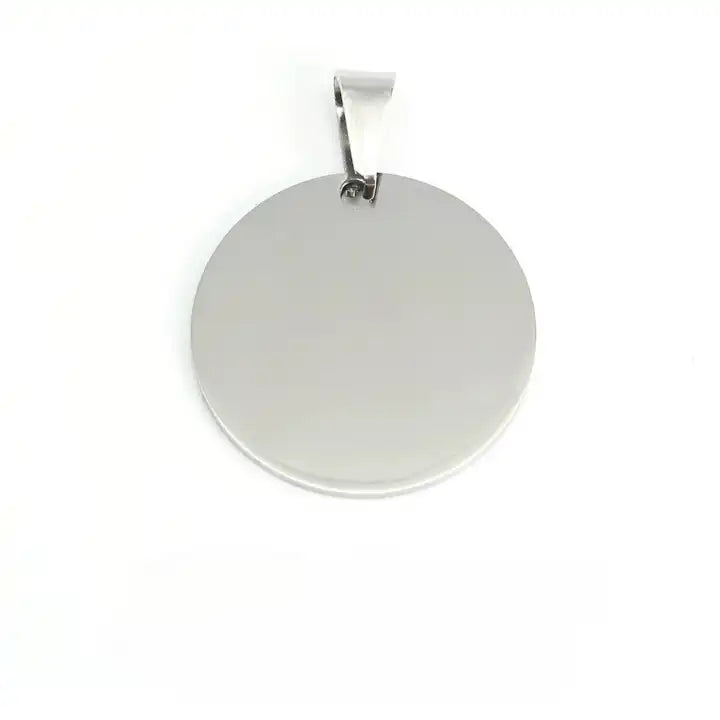 Stainless Steel Engravable Round Cat Dog Tags ( pk of 10 ) / KT0018