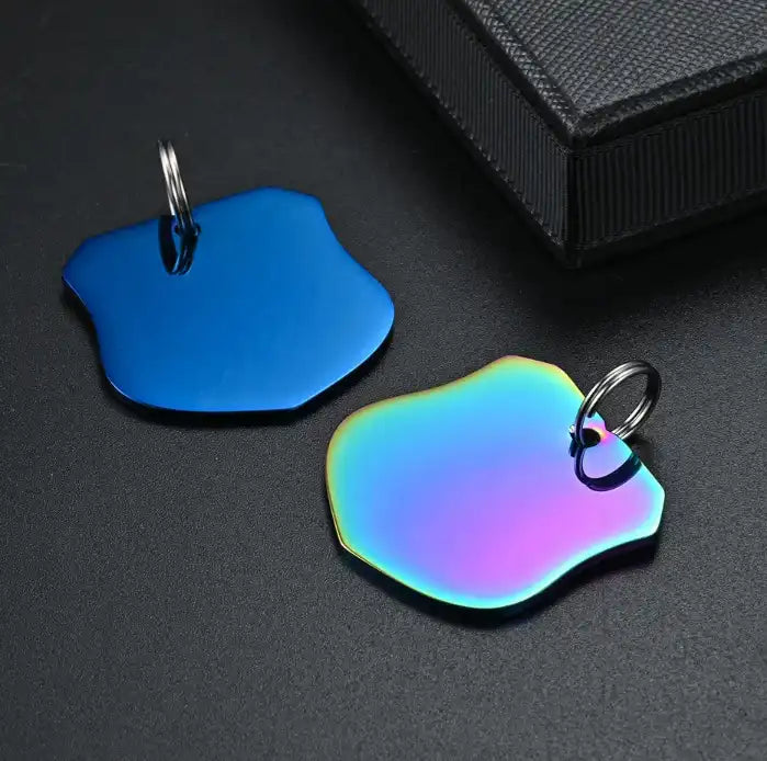 Stainless Steel Engravable Shield Cat Dog Tags ( pk of 10 ) / KT0044