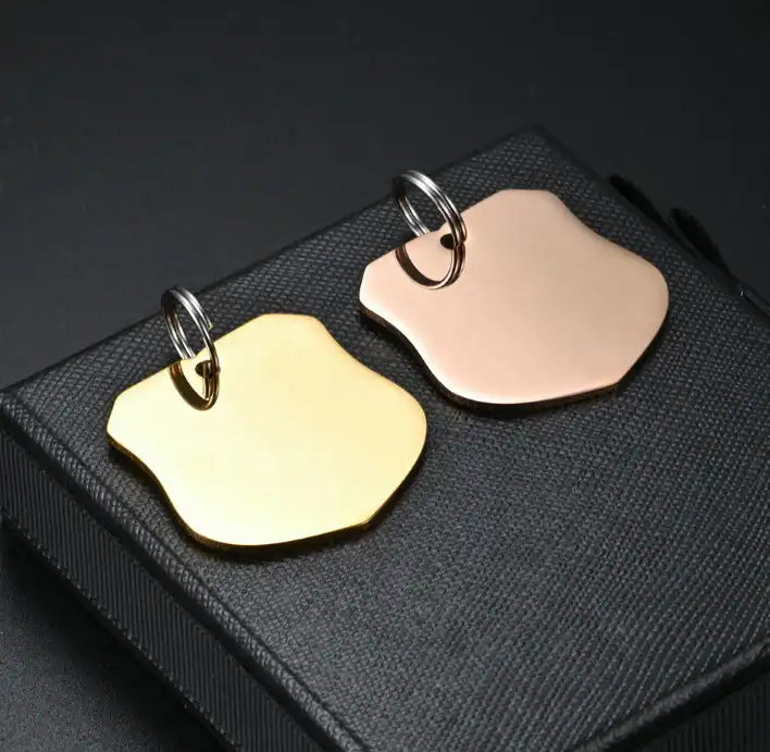Stainless Steel Engravable Shield Cat Dog Tags ( pk of 10 ) / KT0044
