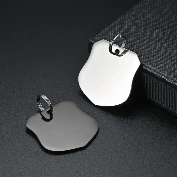 Stainless Steel Engravable Shield Cat Dog Tags ( pk of 10 ) / KT0044