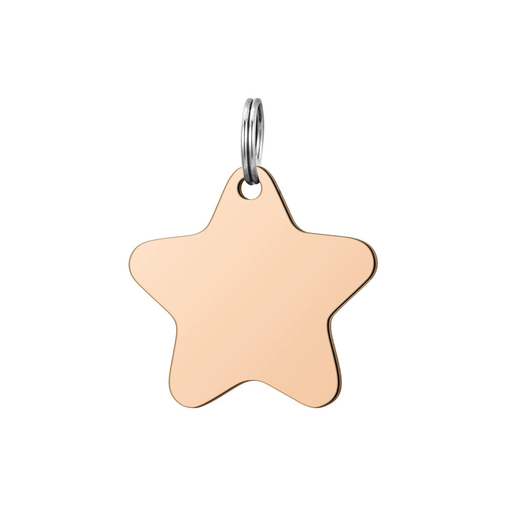 Stainless Steel Engravable Star Cat Dog Tags ( pk of 10 ) / KT0043