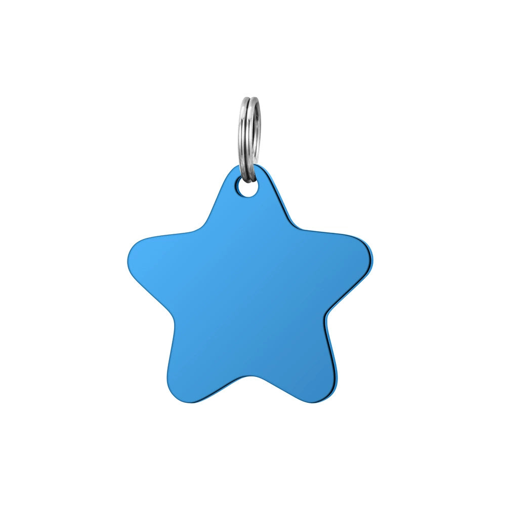 Stainless Steel Engravable Star Cat Dog Tags ( pk of 10 ) / KT0043