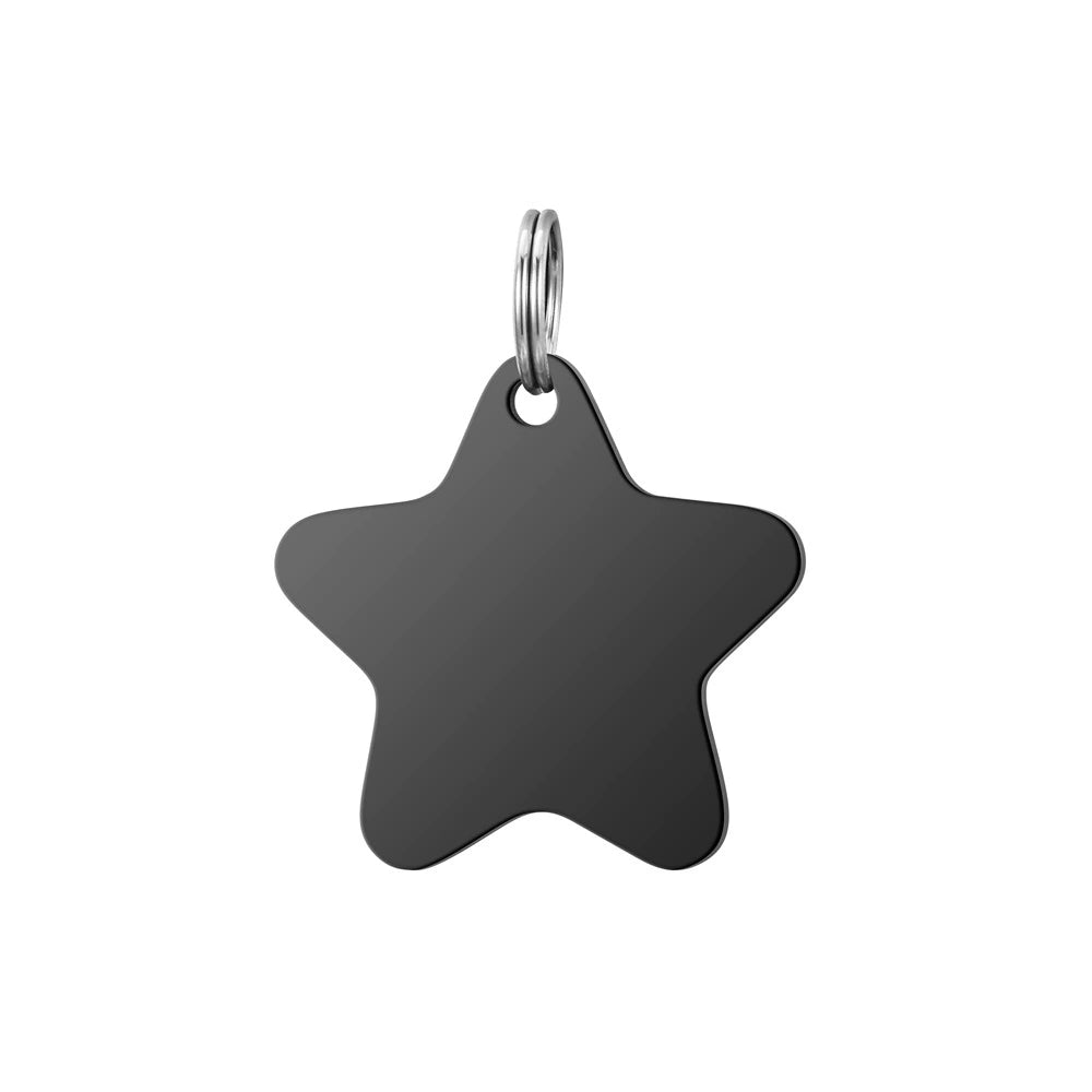 Stainless Steel Engravable Star Cat Dog Tags ( pk of 10 ) / KT0043