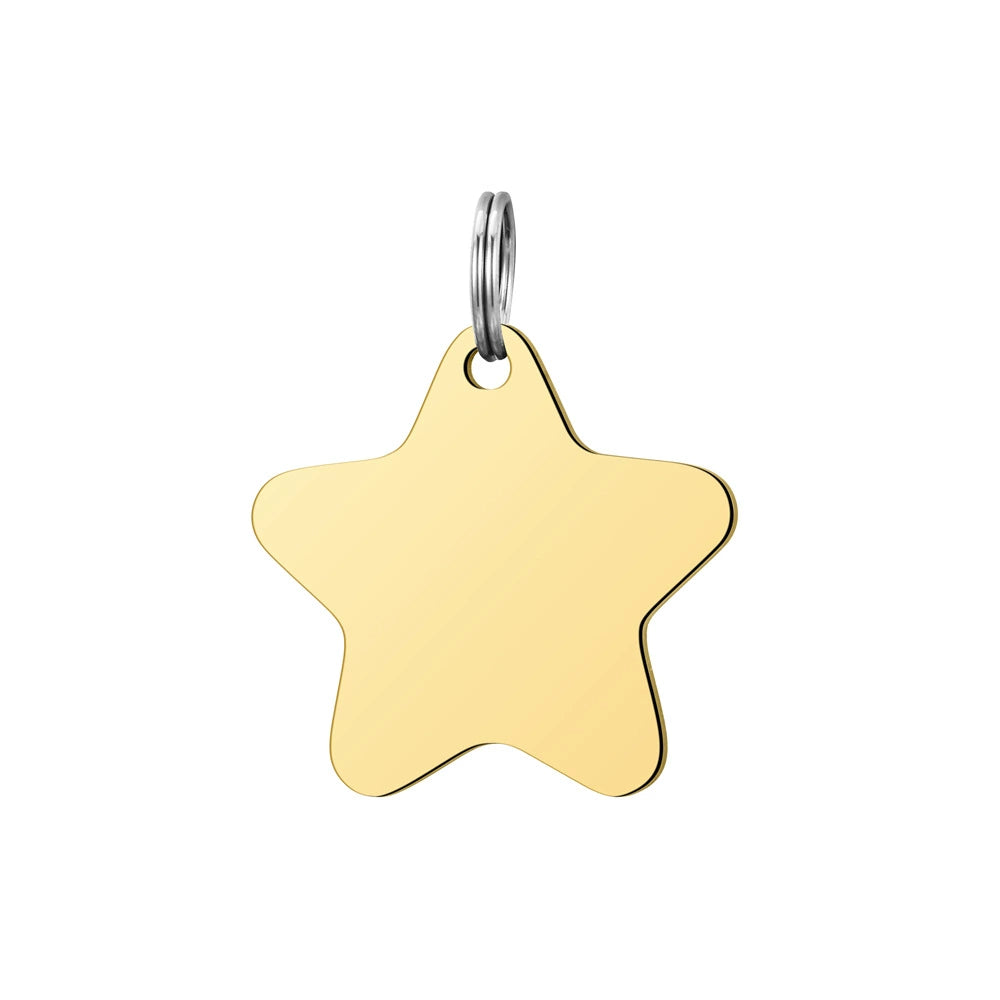 Stainless Steel Engravable Star Cat Dog Tags ( pk of 10 ) / KT0043
