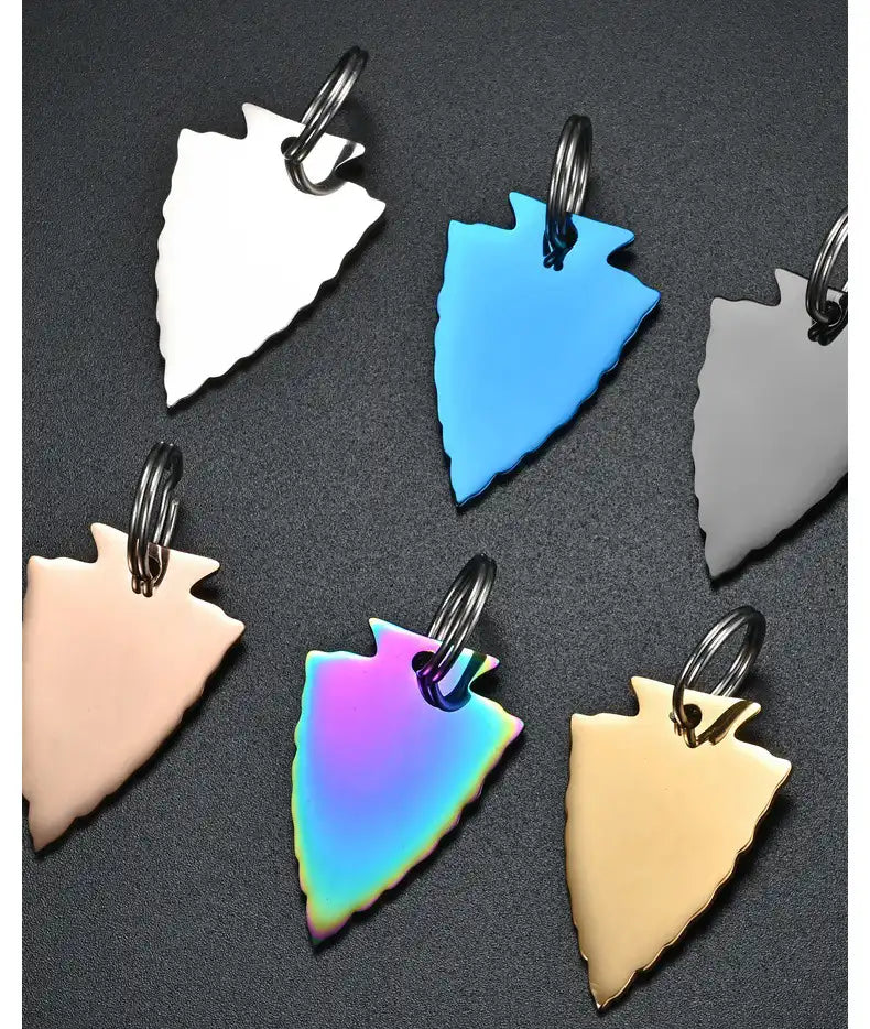 38*25mm Stainless Steel Engravable Triangle Shield Shape Cat Dog Tags ( pk of 10 ) / KT0047
