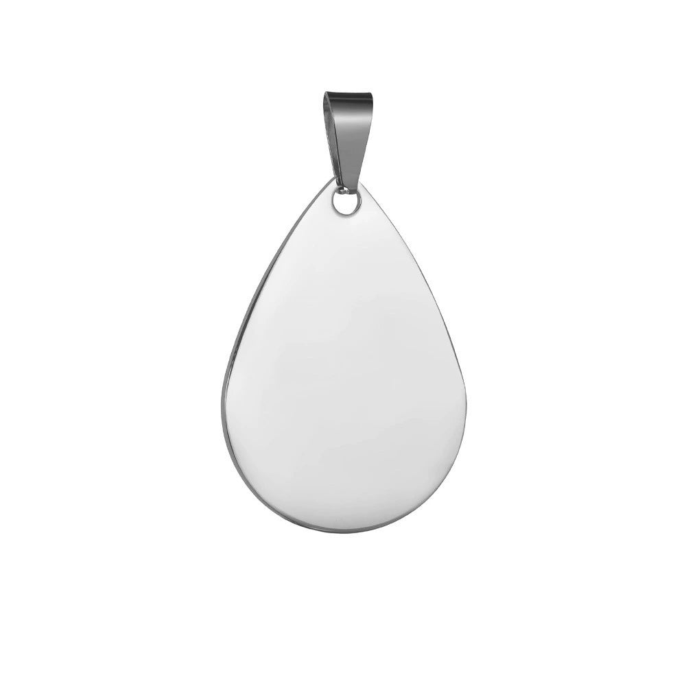 Stainless Steel Engravable Waterdrop Cat Dog Tags ( pk of 10 ) / KT0023
