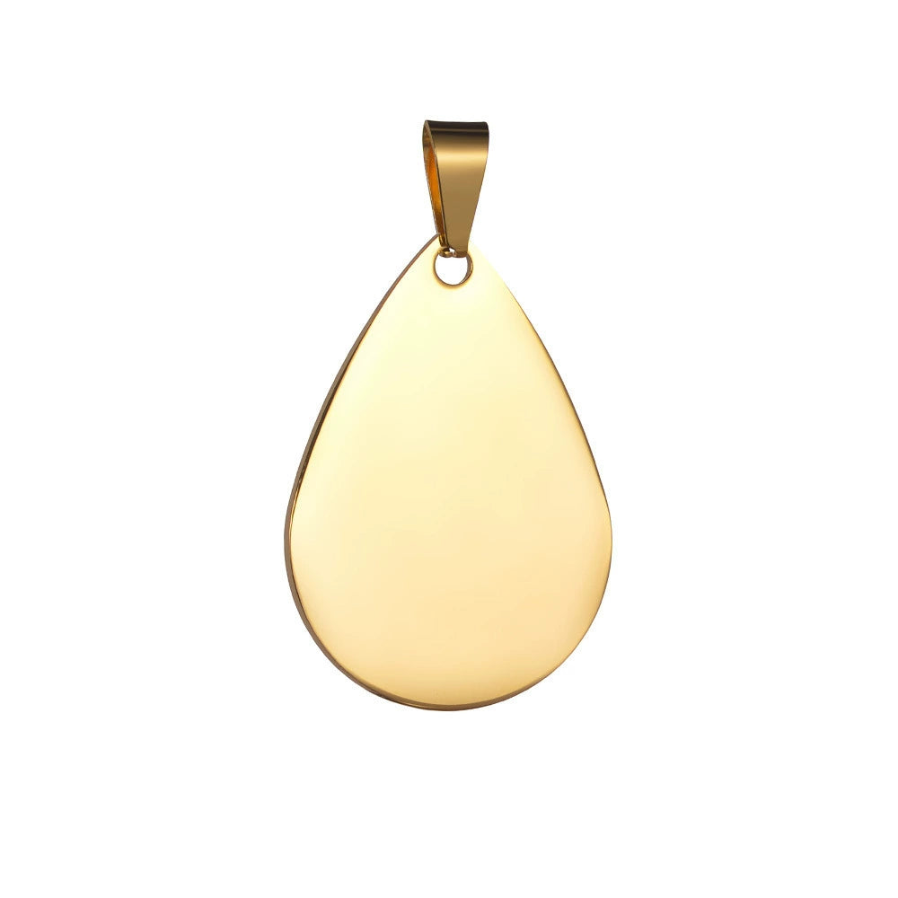 Stainless Steel Engravable Waterdrop Cat Dog Tags ( pk of 10 ) / KT0023