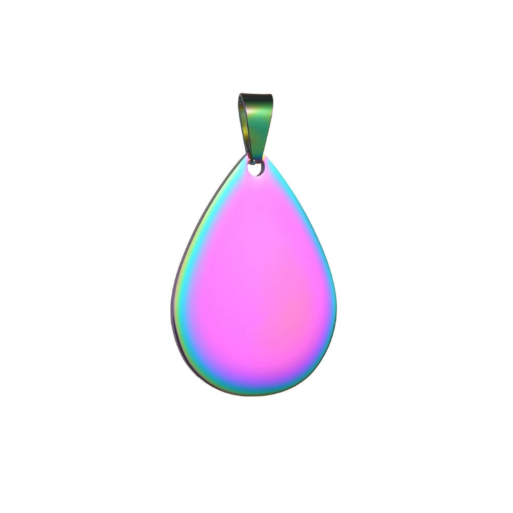 Stainless Steel Engravable Waterdrop Cat Dog Tags ( pk of 10 ) / KT0023
