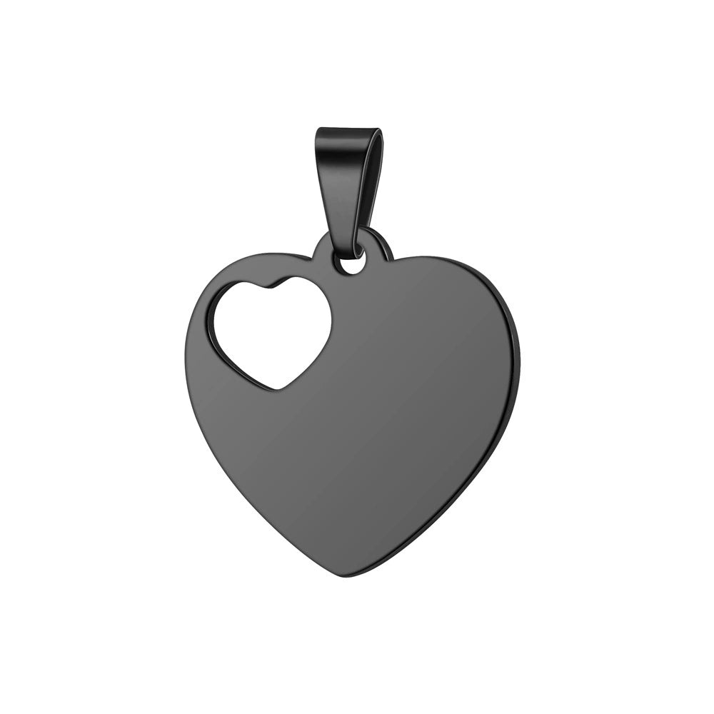 30*30mm Stainless Steel Hollow Heart Engravable Cat Dog Tags ( pk of 10 ) / KT0031