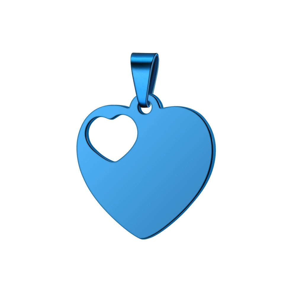 30*30mm Stainless Steel Hollow Heart Engravable Cat Dog Tags ( pk of 10 ) / KT0031