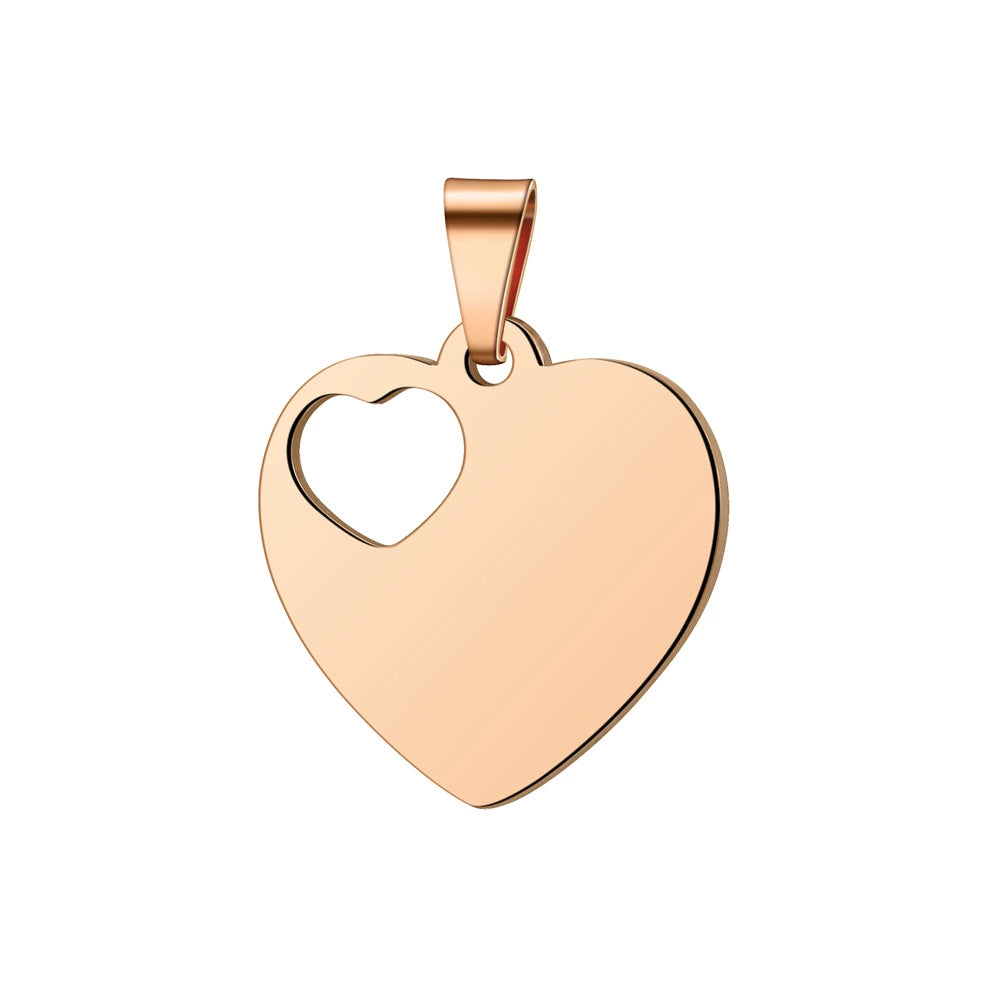 30*30mm Stainless Steel Hollow Heart Engravable Cat Dog Tags ( pk of 10 ) / KT0031