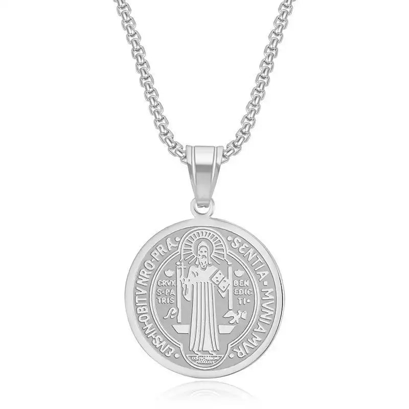 Stainless Steel Minimalist Religious Pendant Necklace / 25005004