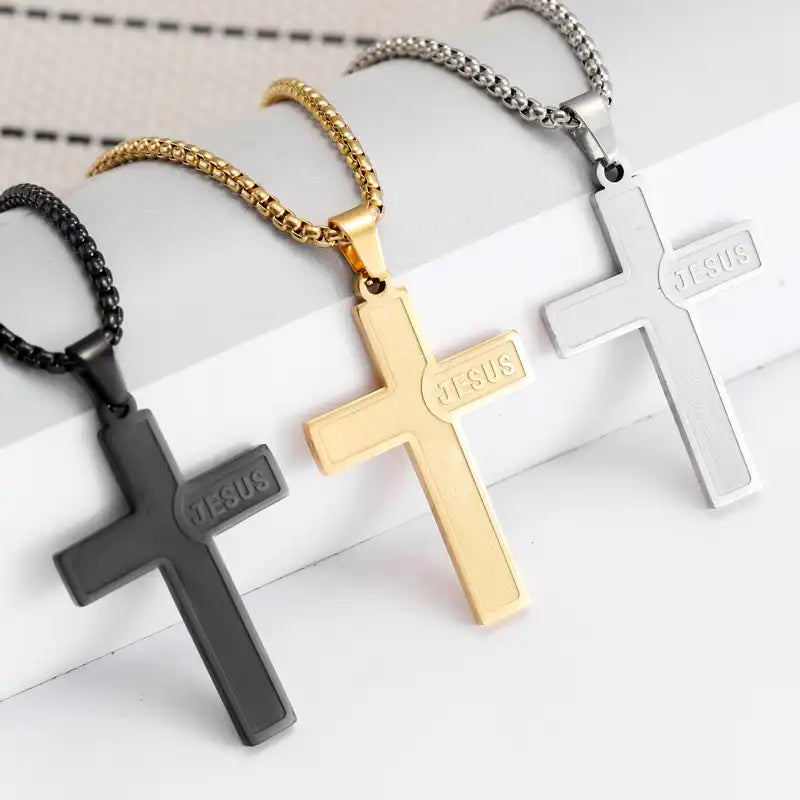 Stainless Steel Minimalist Religious Pendant Necklace / 25005004