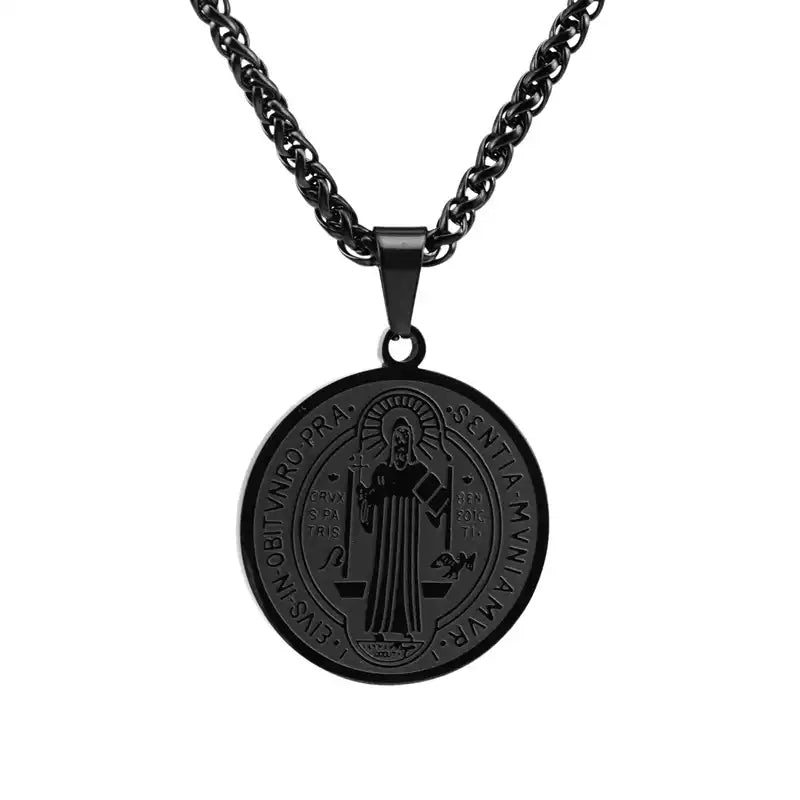 Stainless Steel Minimalist Religious Pendant Necklace / 25005004