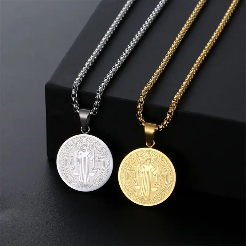 Stainless Steel Minimalist Religious Pendant Necklace / 25005004