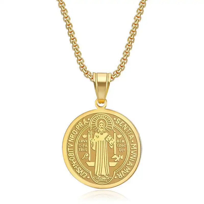 Stainless Steel Minimalist Religious Pendant Necklace / 25005004