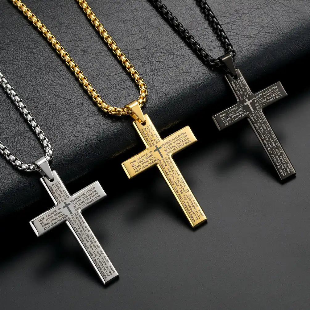 Stainless Steel Minimalist Religious Pendant Necklace / 25005004