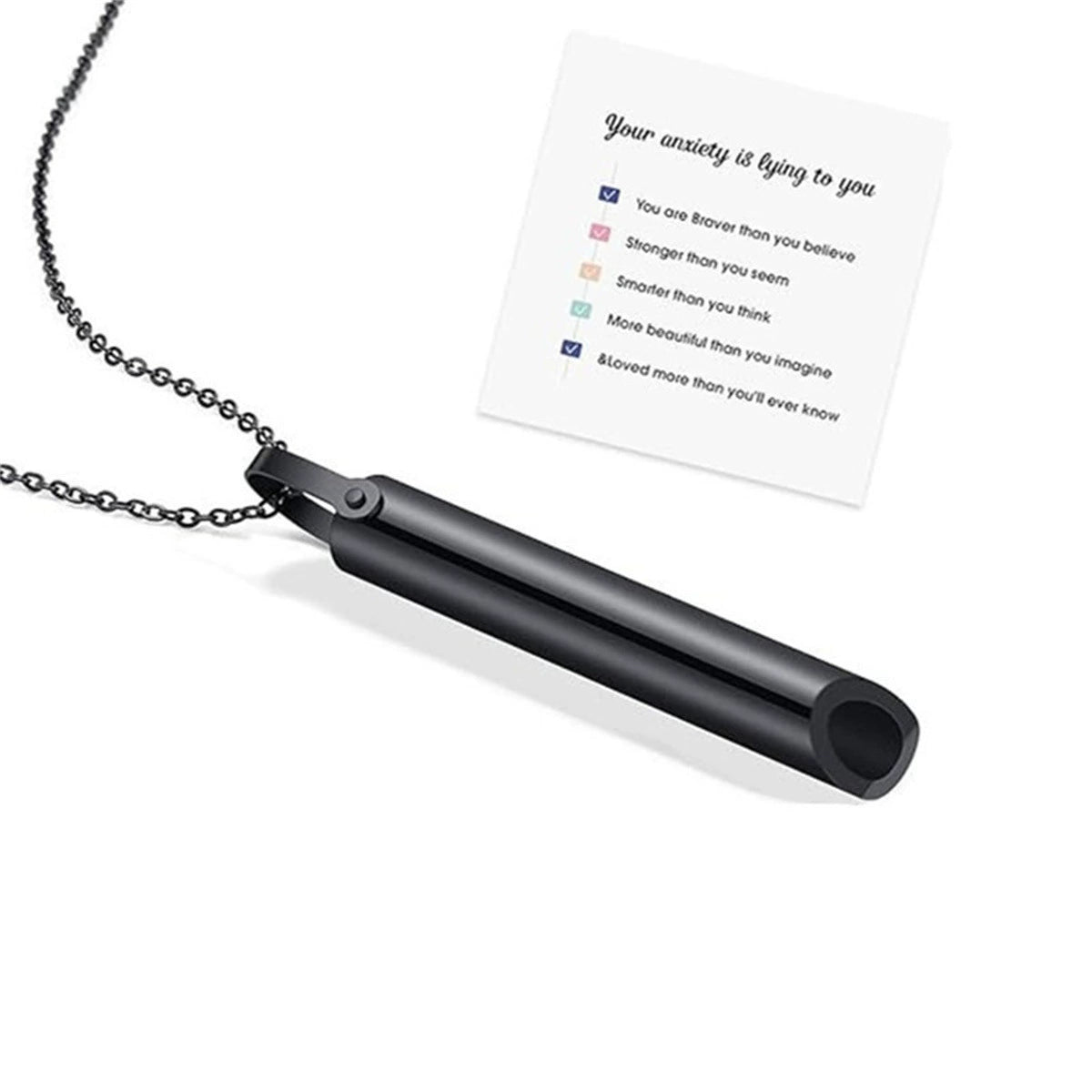 Stainless Steel Polished Whistle Pendant Necklace / KN1031