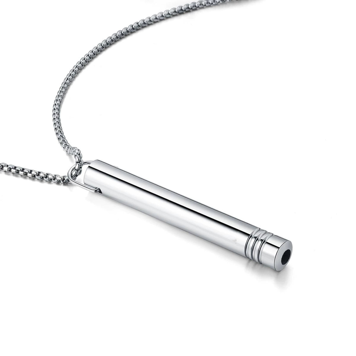 Stainless Steel Polished Whistle Pendant Necklace / KN1030