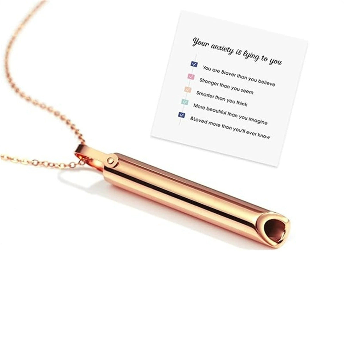 Stainless Steel Polished Whistle Pendant Necklace / KN1031