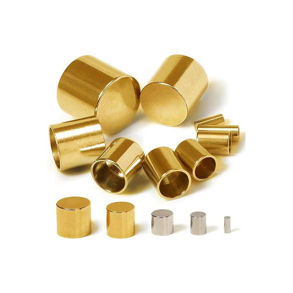 Gold Plated Fat Head Stainless Steel Crimp End Caps (pack of 200)