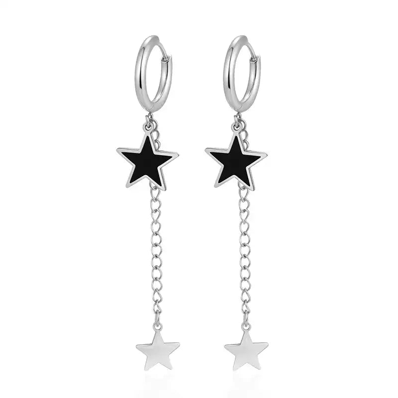Stainless Steel Tassel Earrings Women's Trendy 18K Dangle Earrings / 25104013