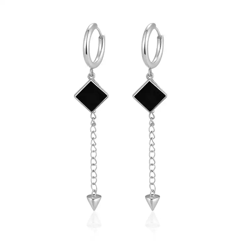 Stainless Steel Tassel Earrings Women's Trendy 18K Dangle Earrings / 25104013