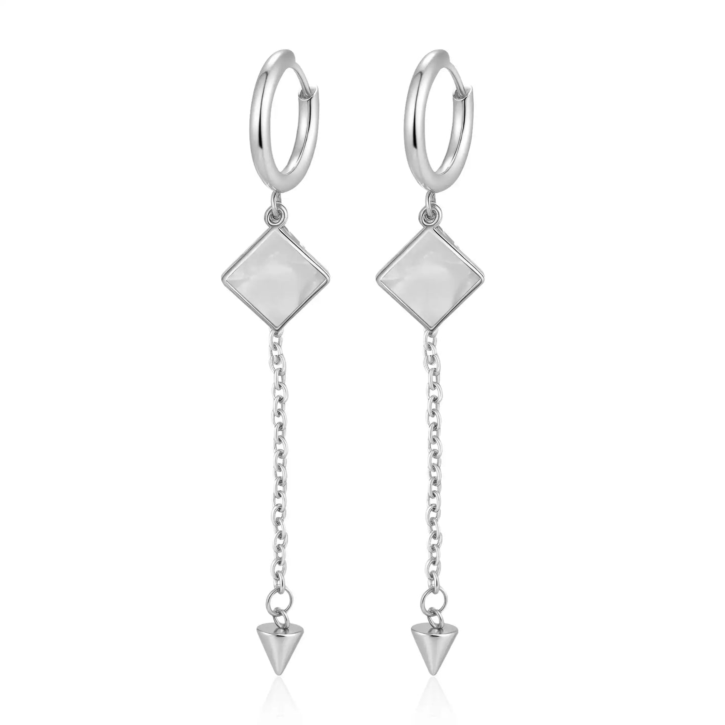 Stainless Steel Tassel Earrings Women's Trendy 18K Dangle Earrings / 25104013