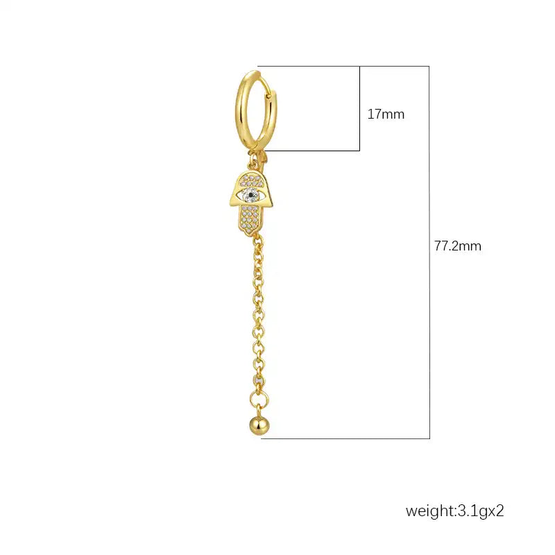 Stainless Steel Tassel Earrings Women's Trendy 18K Dangle Earrings / 25104013