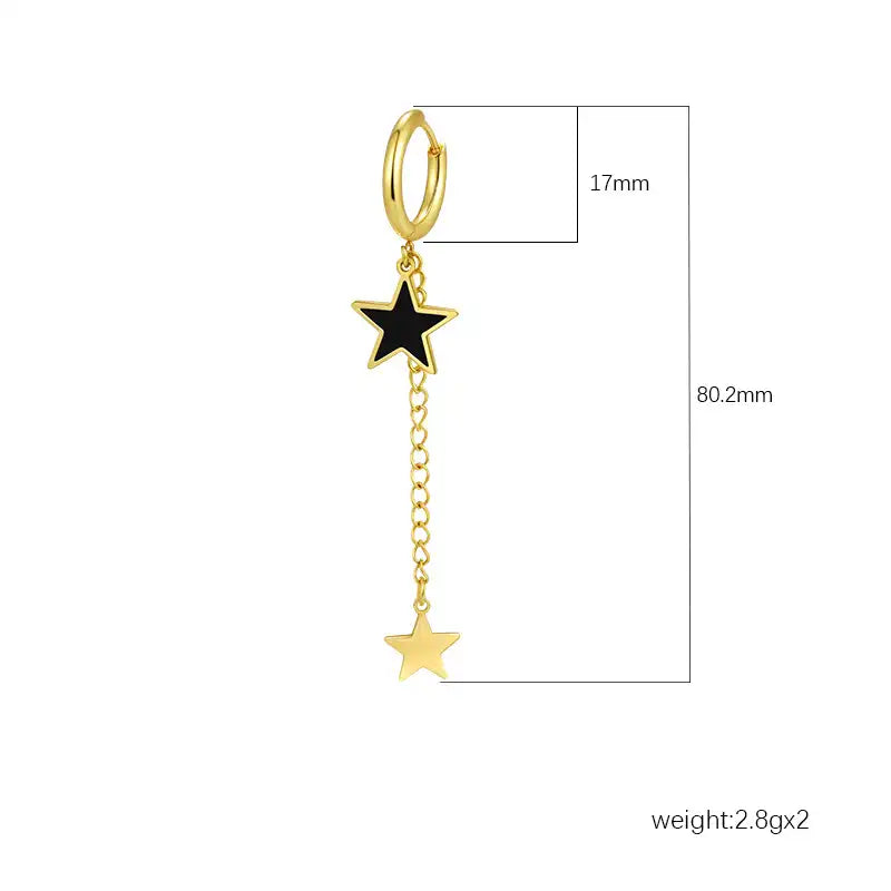 Stainless Steel Tassel Earrings Women's Trendy 18K Dangle Earrings / 25104013