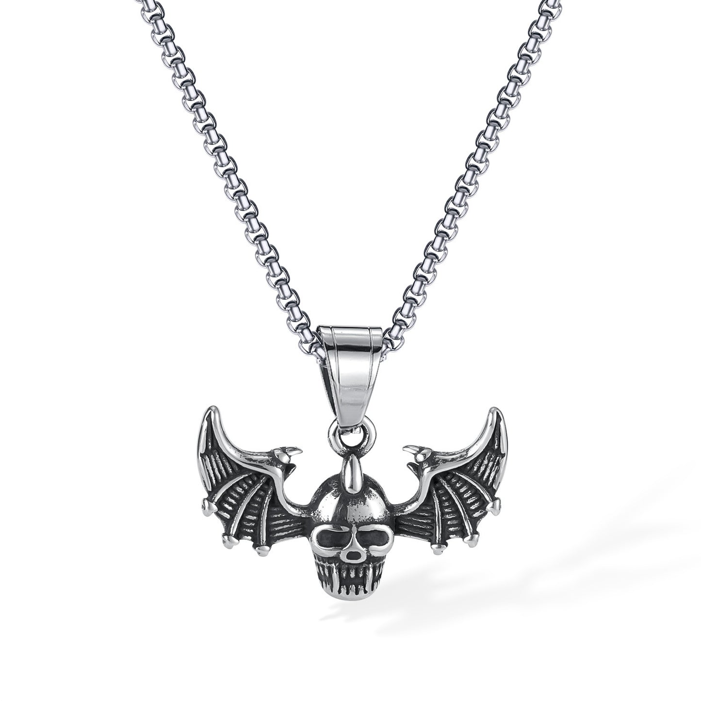 Stainless Steel Vintage Bat Wings Pendant Necklaces