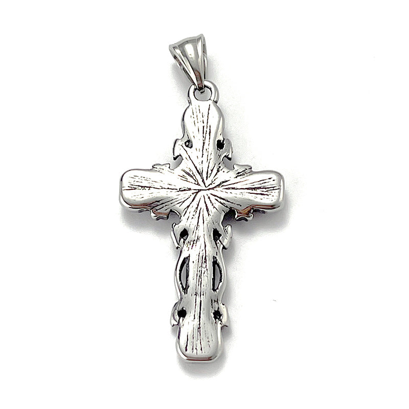 No.10 Stainless Steel Vintage Cross Pendant Necklace / KJ0206