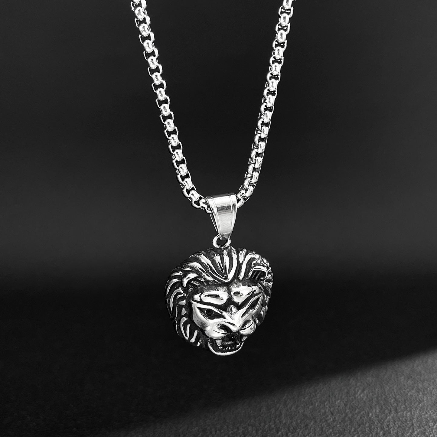 Stainless Steel Vintage Lion Pendant Necklaces
