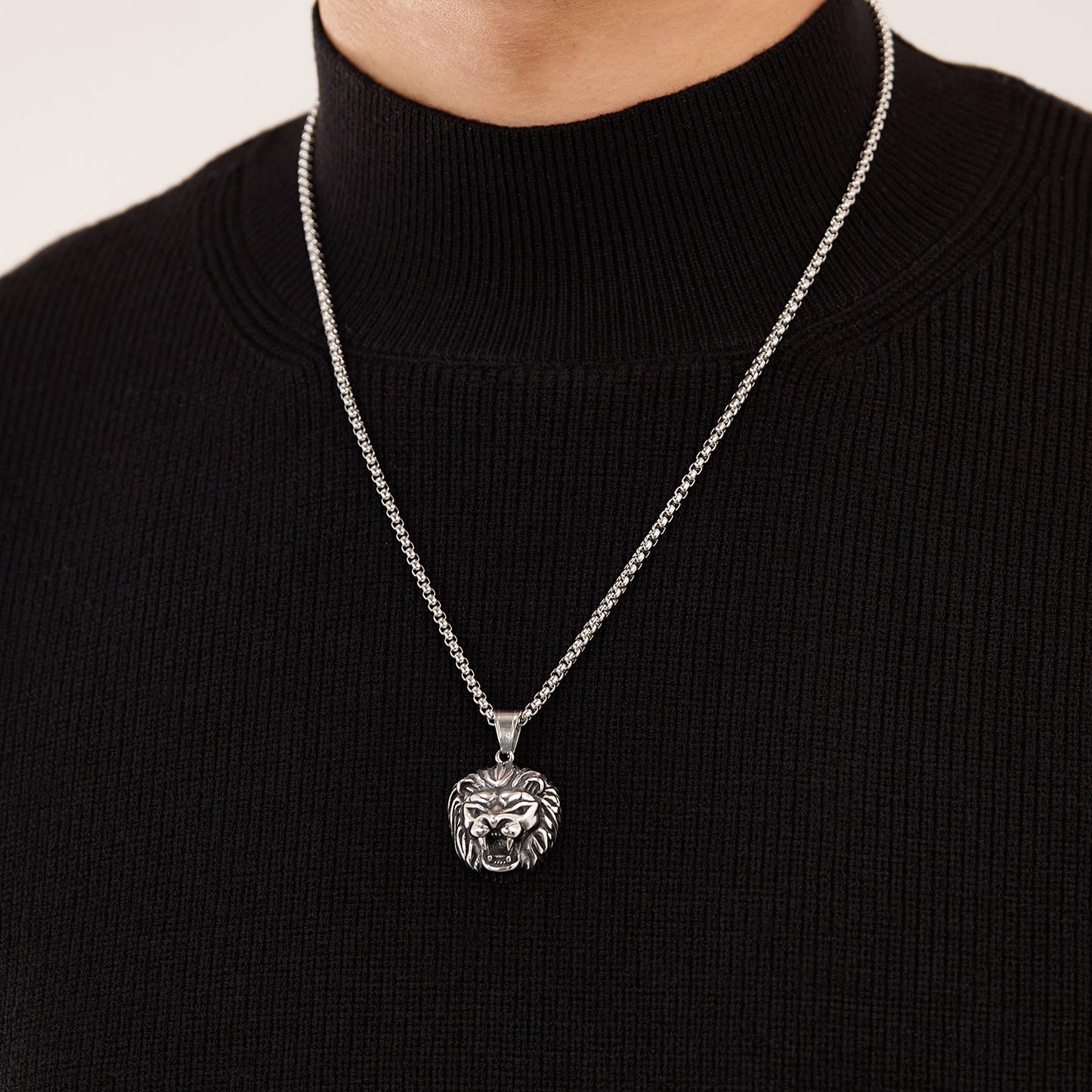 Stainless Steel Vintage Lion Pendant Necklaces