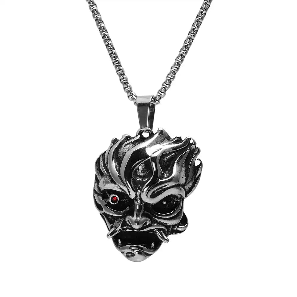Stainless Steel Vintage Pendant Necklace / 25003032