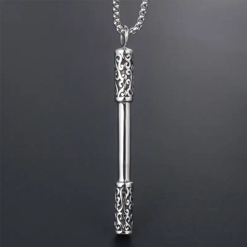 Stainless Steel Vintage Pendant Necklace / 25003032