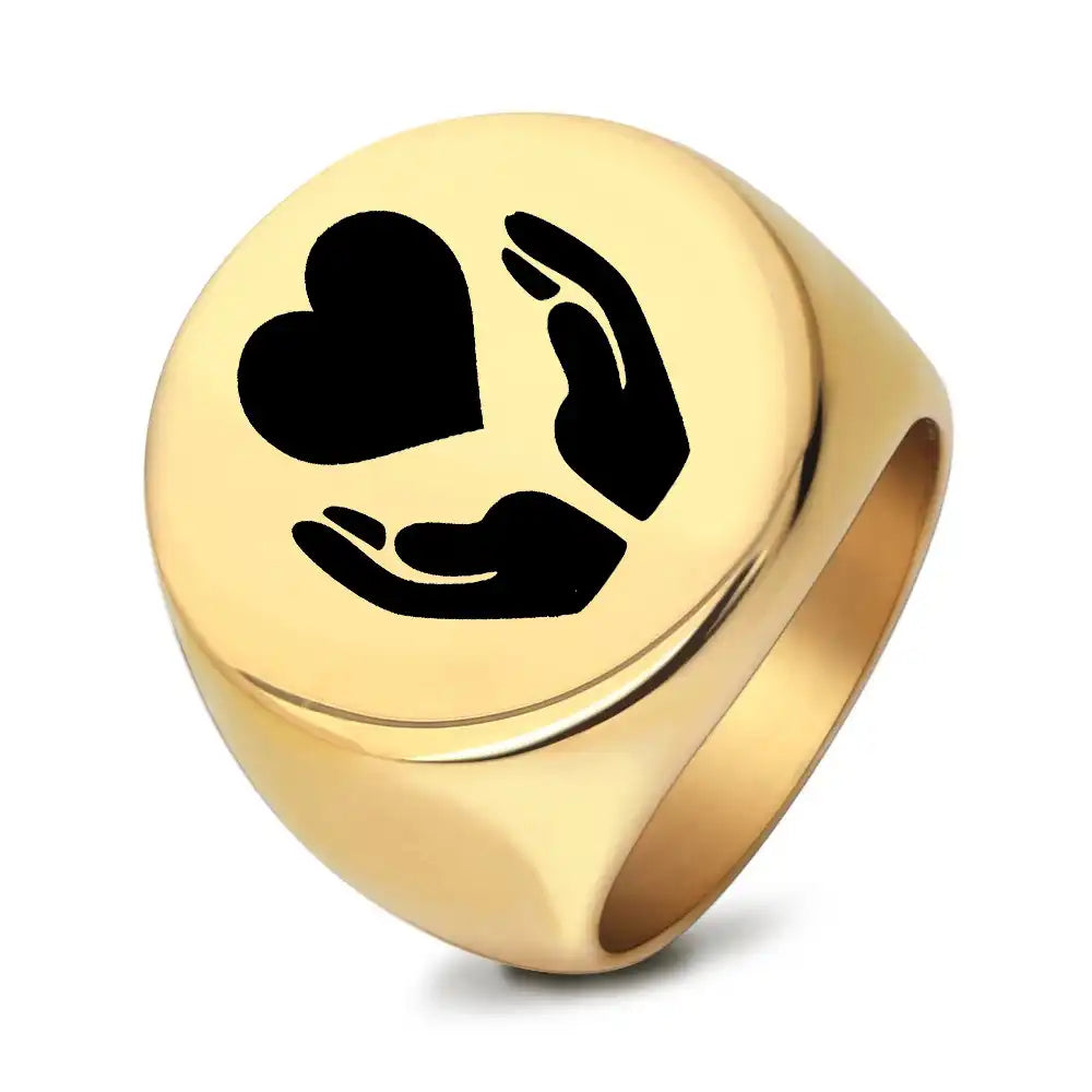New arrival Stainless Steel Vintage Signet Rings / 25205003