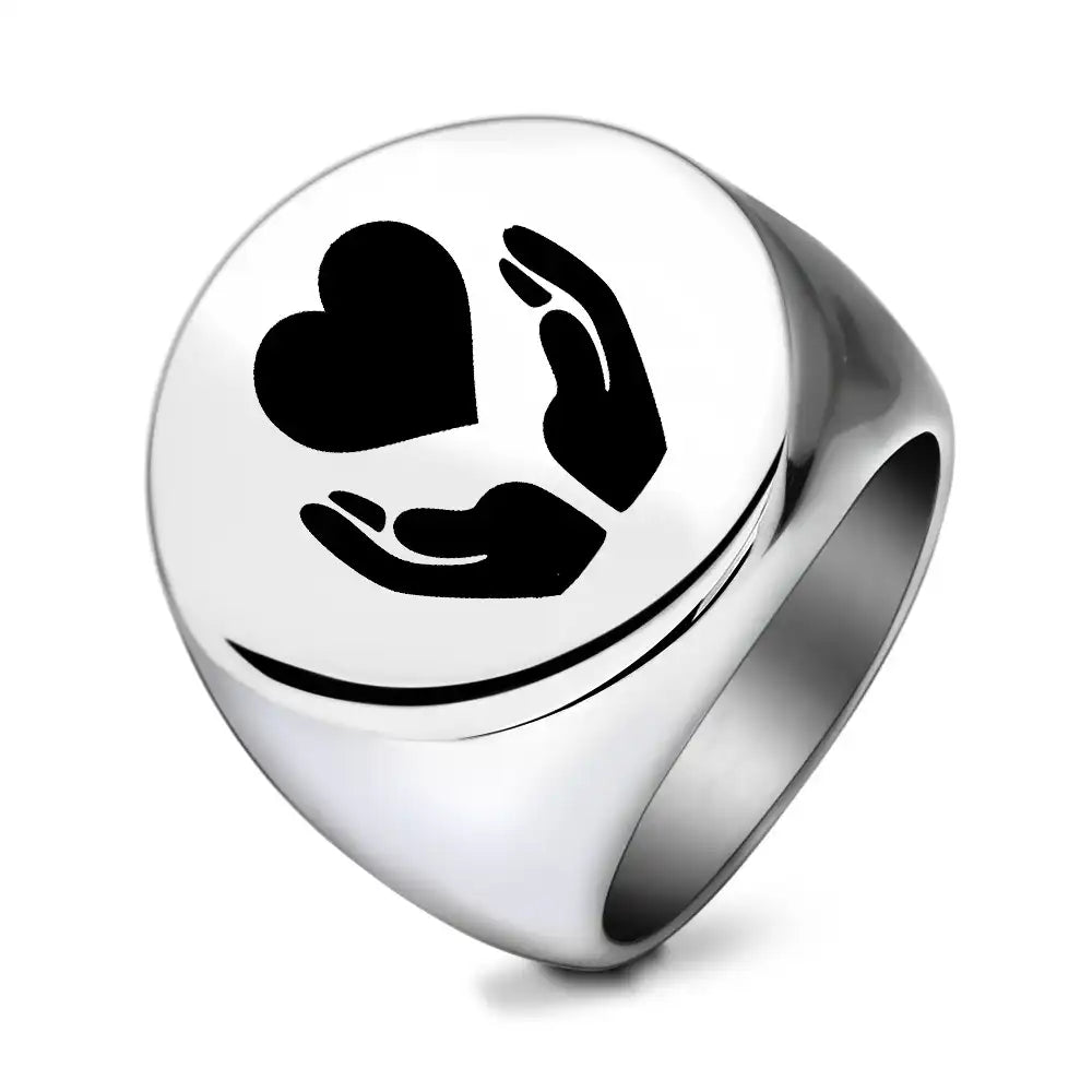 New arrival Stainless Steel Vintage Signet Rings / 25205003