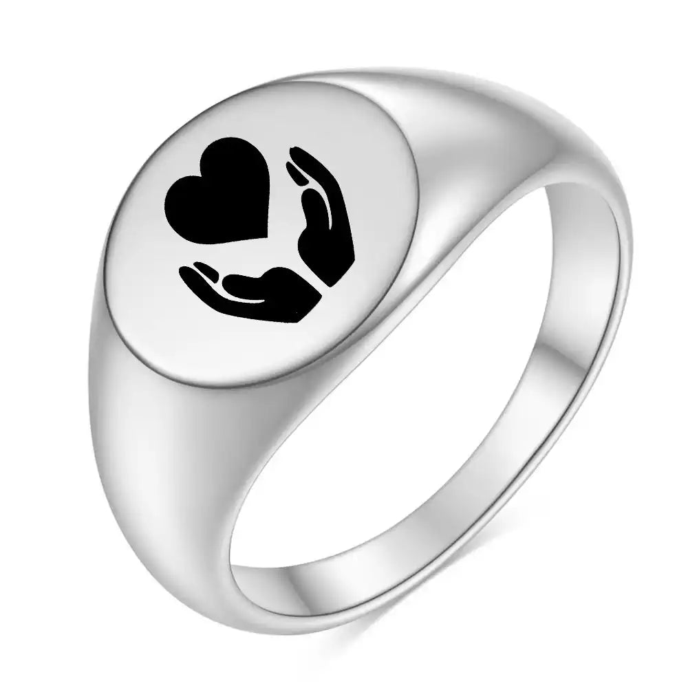 New arrival Stainless Steel Vintage Signet Rings / 25205003