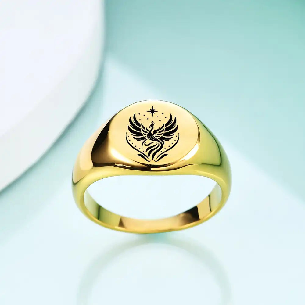 Stainless Steel Vintage Signet and Band Rings / 25205004